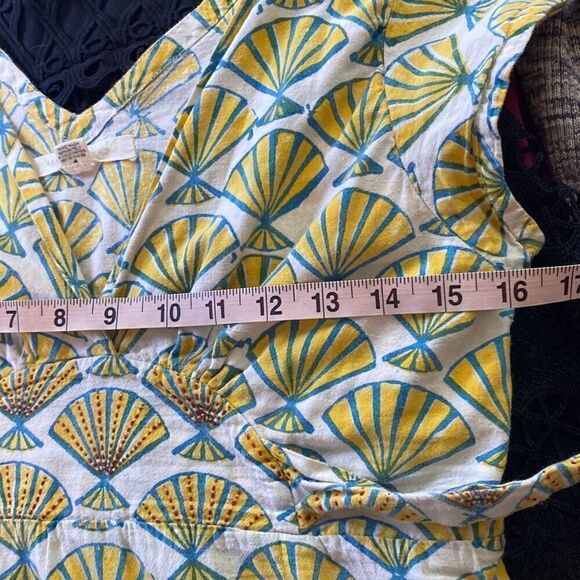 Mata Traders Yaga Crescent obi dress summer blue/yellow Sz S - Picture 11 of 13